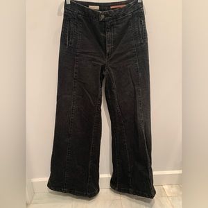 Pilcro high rise wide leg black denim jean size 26.